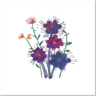 Flower in my heart, flower heart, wild purple flower, Korea, spring, summer Posters and Art